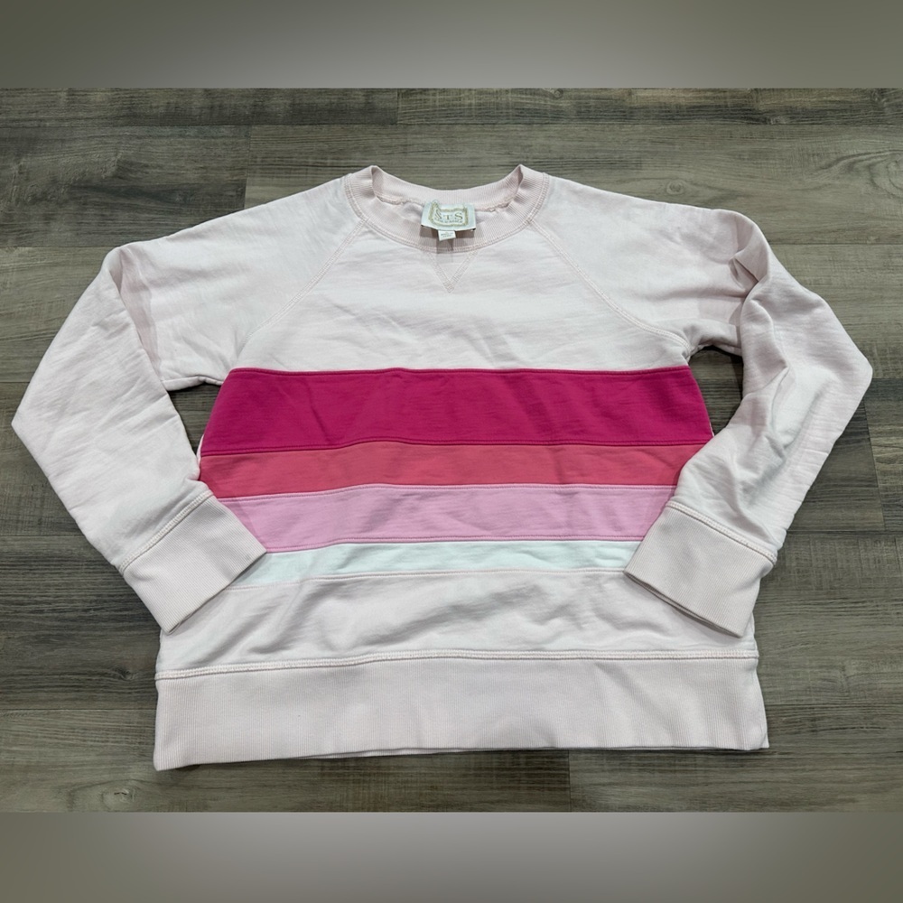 Sail to Sable Color Block Stripe Pink Sweatshirt